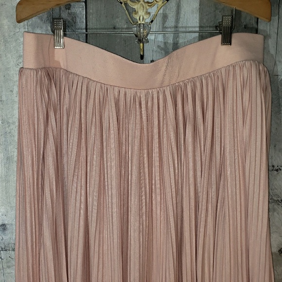 ๐๐๐SOLD๐๐ pale blush pleated midi skirt 1x 1 - Picture 5 of 7